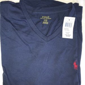 Men’s Navy polo Ralph Lauren V- Neck Large NWT